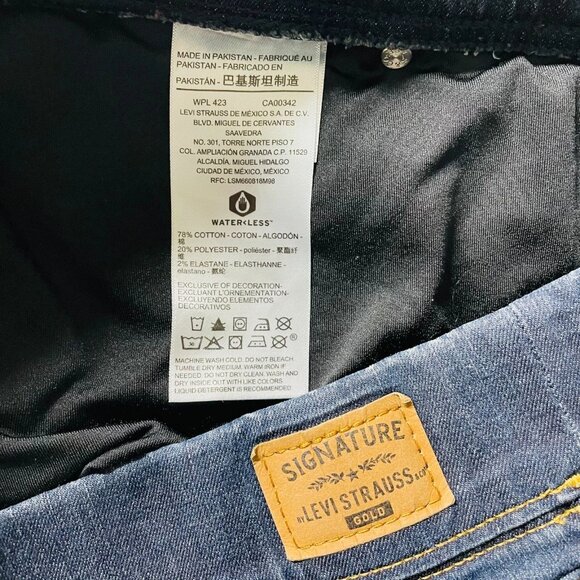 Levi's Womens Blue Denim Mid Rise Stretch Pull On Shaping Skinny Jeans Size 14L - Picture 4 of 11